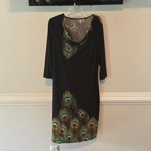 Madison Black Peacock Dress, size Large